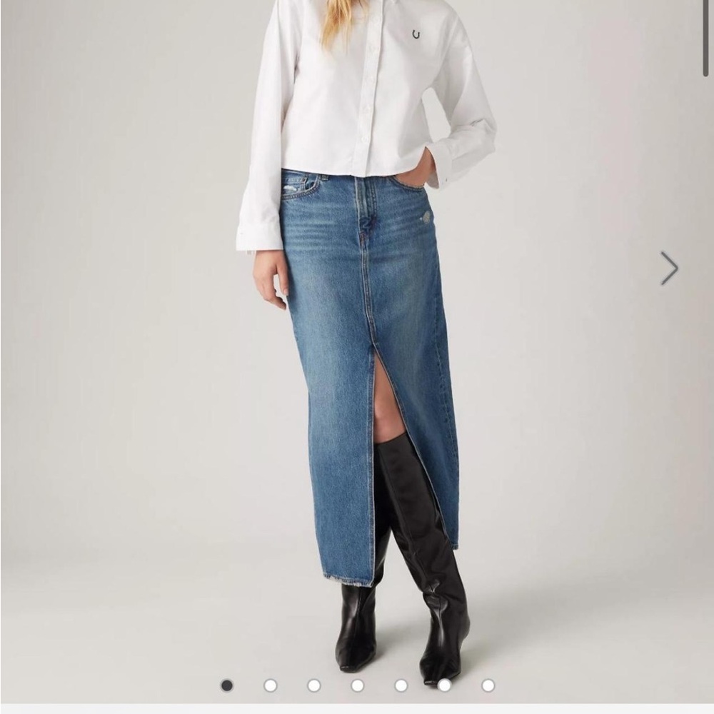 NWT Levi's Blue Denim Maxi Skirt